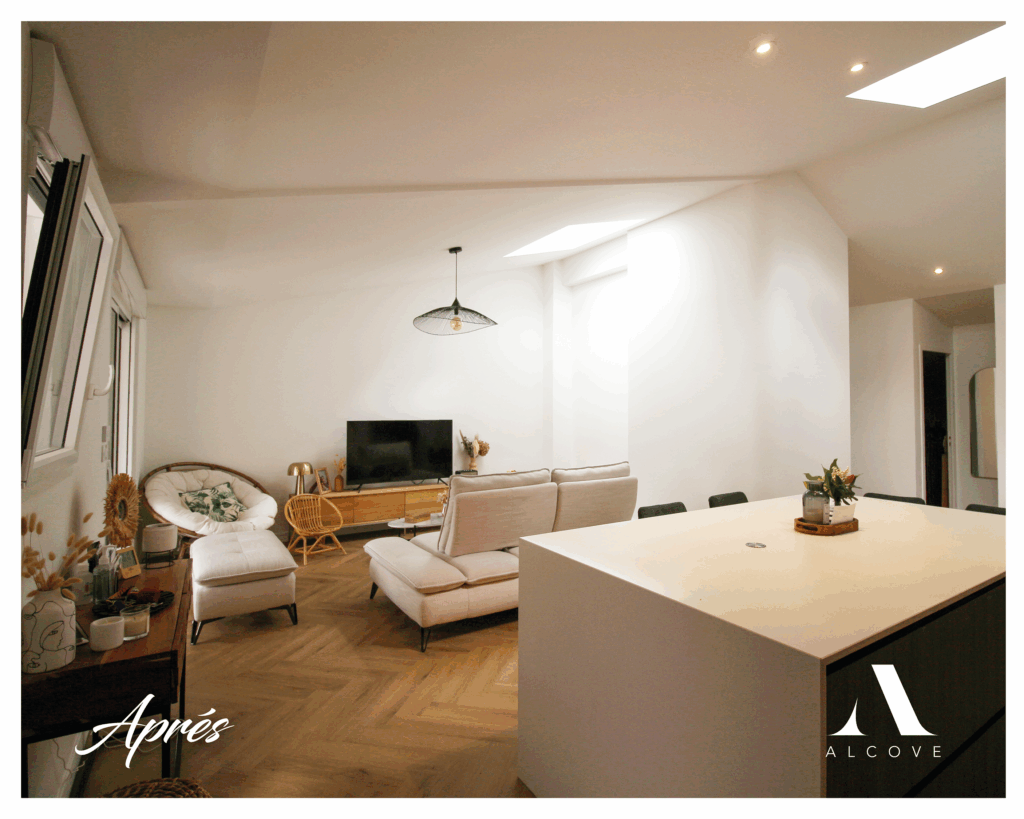 La rentrée est la, comme pour la maison de flora et jeremy, aprés intervention de renovation, modification plan global de la maison, integration puit de jour, modification des plafonds, renovation, bassin arcachon, bordeaux, CUB, suivi de travaux, depot de pieces administratives, accompagnement global