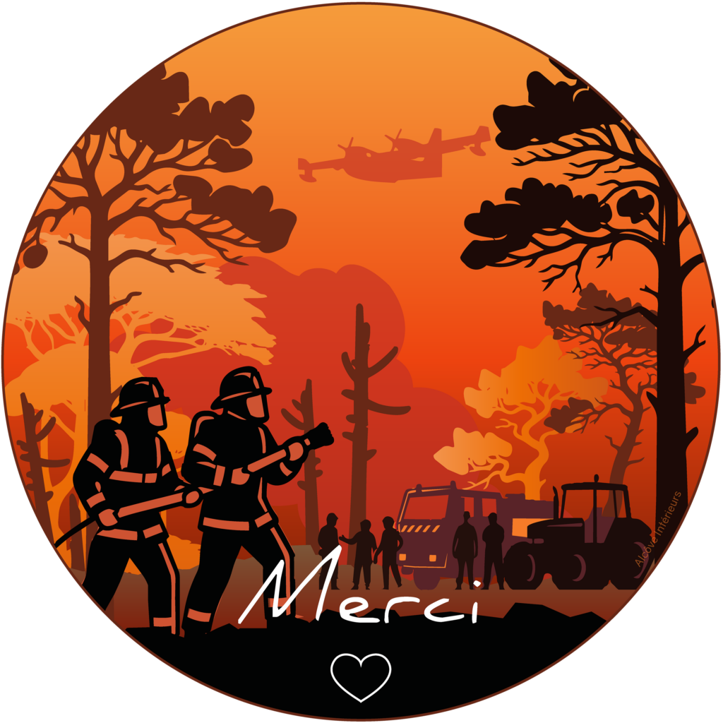 visuel merci pompiers gendarmes agriculteurs benevoles incendie saumos biscarosse cap ferret
